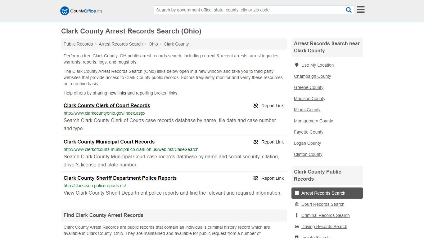 Arrest Records Search - Clark County, OH (Arrests & Mugshots)