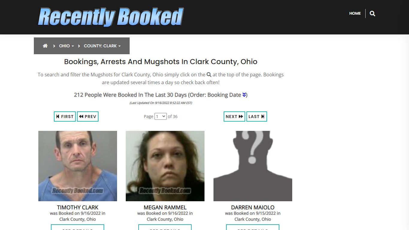 Recent bookings, Arrests, Mugshots in Clark County, Ohio - Recently Booked